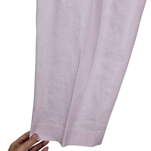 Lauren Ralph Lauren Pink‎ Linen Trousers 16W Relaxed Pleated Lined Pastel Spring - Picture 3 of 8
